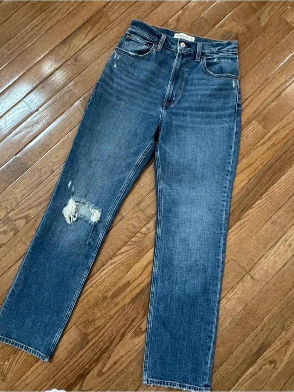 Abercrombie & Fitch Women's The Ankle Straight Ultra High Rise Jeans